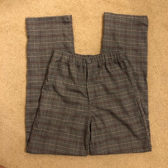 sold 🦋 brandy melville grey plaid tilden pants - Picture 2 of 5